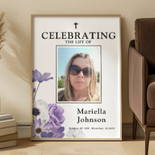 Poster Celebrando a vida Funeral Floral