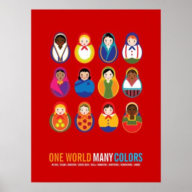 Póster Celebrar a Cultura e a Diversidade Um Mundo Muita  (Frente)