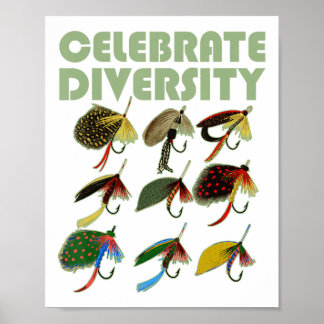 Poster Celebrar a Diversidade Voos que pescam moscas Vint