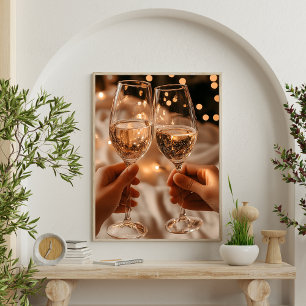 Poster Celebrar com vinho