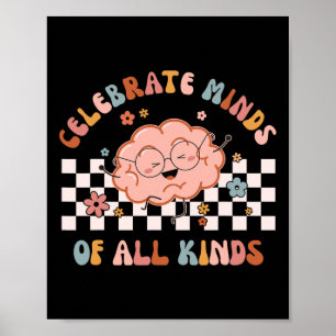 Poster Celebrar Mentes De Todos Os Tipos Camiseiros Neuro