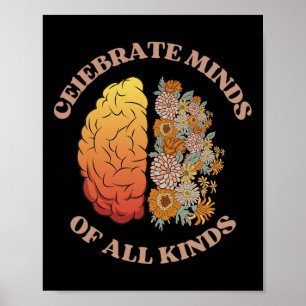 Poster Celebrar Mentes De Todos Os Tipos De Autismo Na Ne
