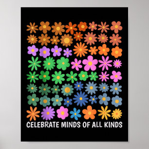 Poster Celebrar Mentes De Todos Os Tipos De Autismo Na Ne