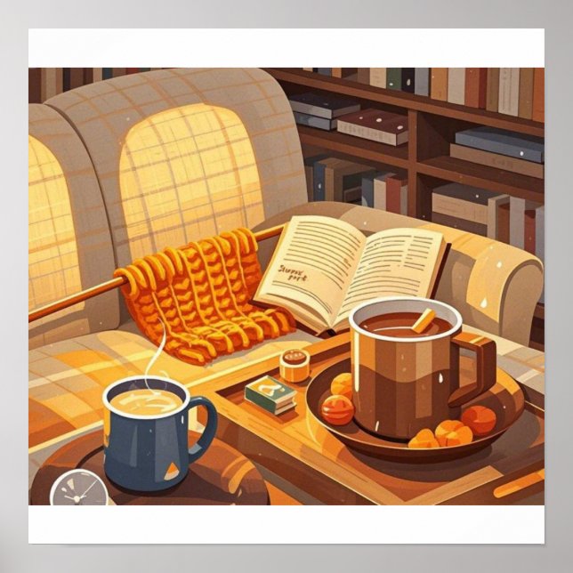 Poster Celebrar noites confortáveis de cobertor e quente (Frente)