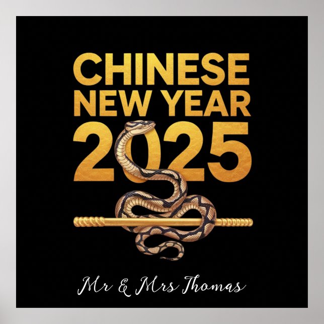 Poster Celebrar O Ano Novo Chinês De 2025, Ano Da Cobra (Frente)