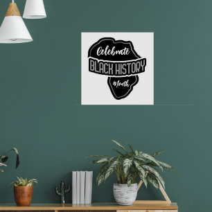 Poster Celebrar o Mês da História Negra em Branco