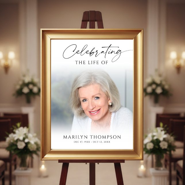 Poster Celebration of Life Photo Funeral Welcome Sign (Criador carregado)