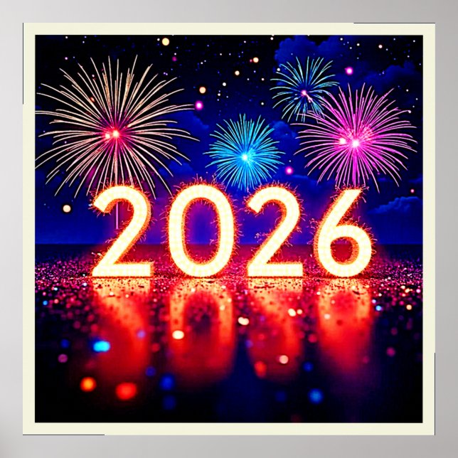 Poster Celebre 2026: Design de Faísca de Futuro Brilhante (Frente)