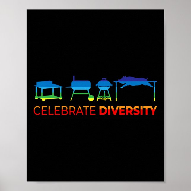 Poster Celebre a Diversidade - Churrasco  (Frente)