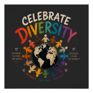 Póster Celebre a Diversidade Culturas Diferentes Um Mun