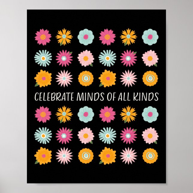 Poster Celebre Mentes De Todos os Tipos Neurodiversidade  (Frente)