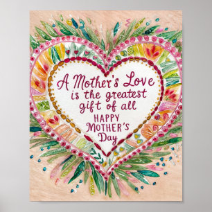 Poster Celebre o Amor da Mamãe: Arte Floral de Parede par