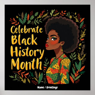 Poster Celebre o Mês da História Negra Honrar Afro-Americ