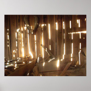 Póster Celeiro abandonado de Missouri no por do sol