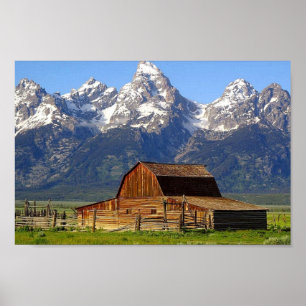 Póster Celeiro grande de Tetons