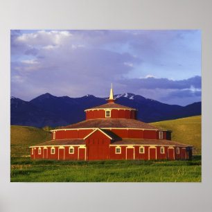 Póster Celeiro Redondo Histórico em Twin Bridges Montana