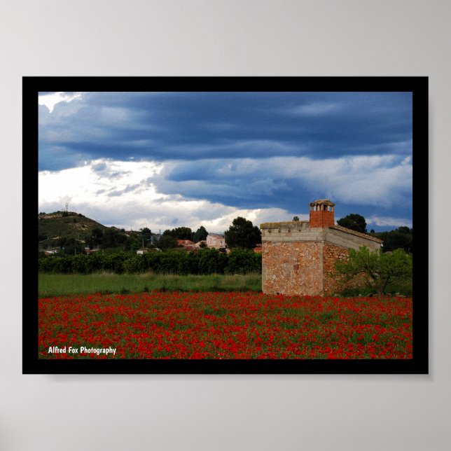 Poster Celeiro Rural em Campo de Papoulas (Frente)
