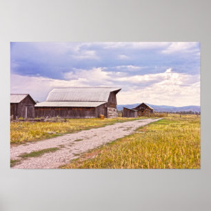 Poster Celeiros de Mormon Row, Parque Nacional Grand Teto
