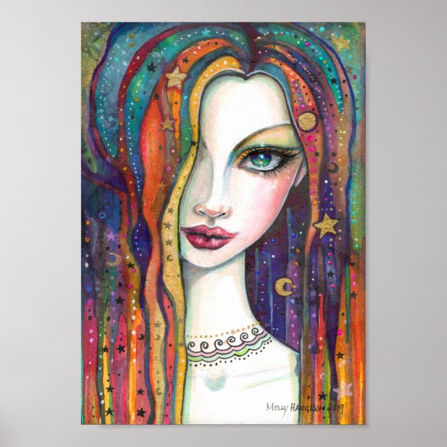 Poster Celestia Garota Celestial Boêmia por Molly Harriso (Frente)