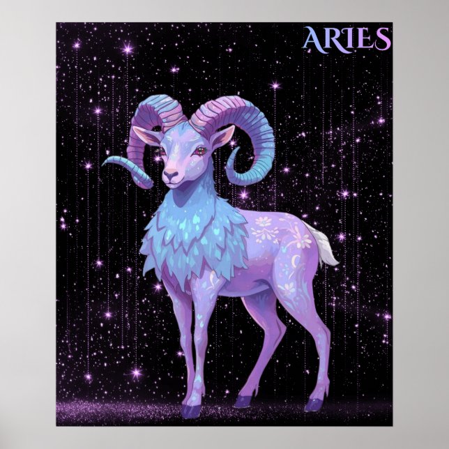 Poster Celestial Aries – Astrology Art (Frente)