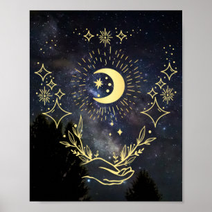 Poster Celestial art Moon and Stars
