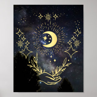 Poster Celestial art Moon and Stars