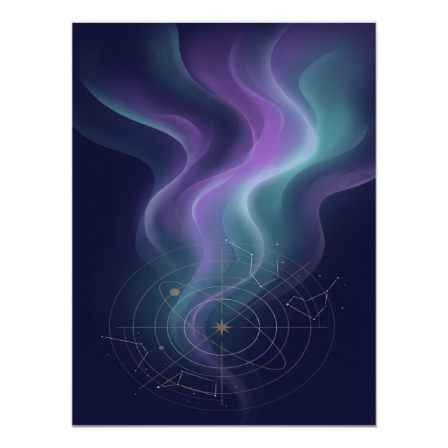 Póster Celestial Aurora Constellation Wall Art (Frente)