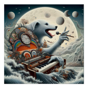Póster Celestial Canis Pianist