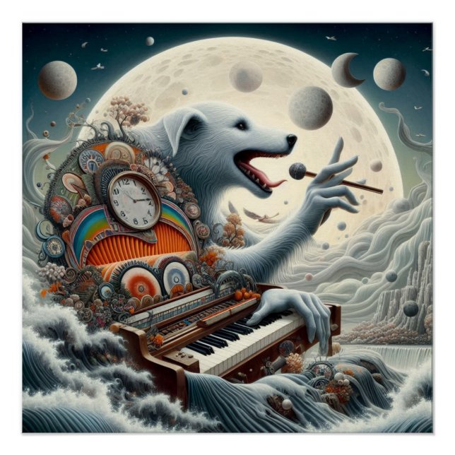 Póster Celestial Canis Pianist (Frente)
