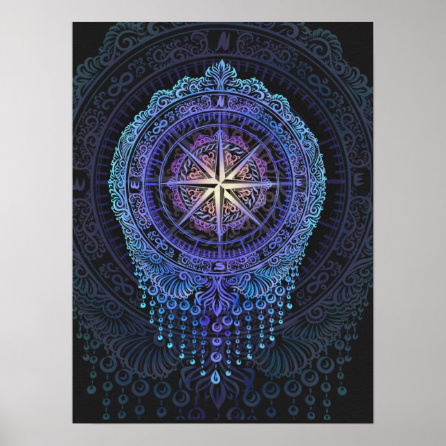 Póster Celestial Compass Mandala (Frente)