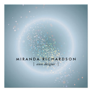 Póster Celestial Confetti Brilho Azul