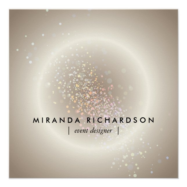 Póster Celestial Confetti Brilho Dourado (Frente)