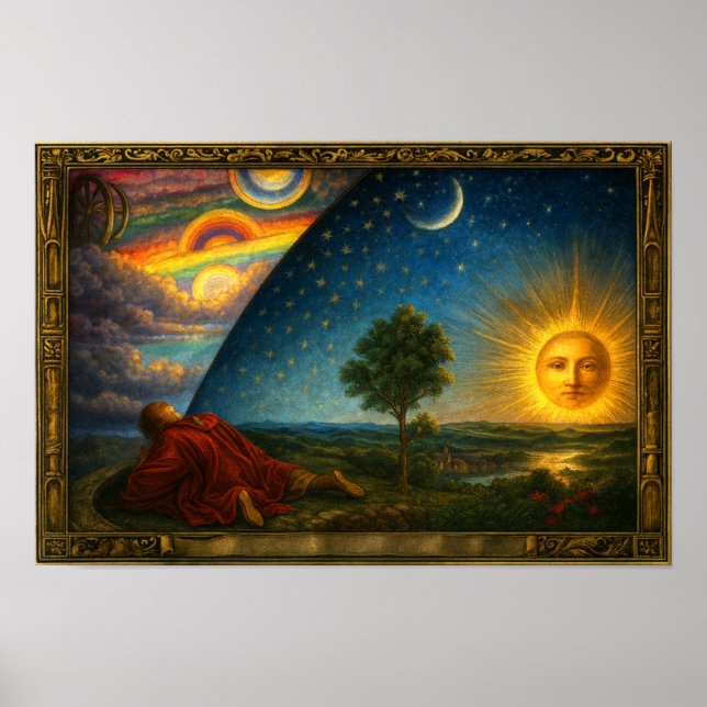 Poster Celestial Cosmos Derived From Flammarion Engraving (Frente)