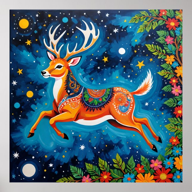 Poster Célestial Deer - Arte das Orelhas (Frente)