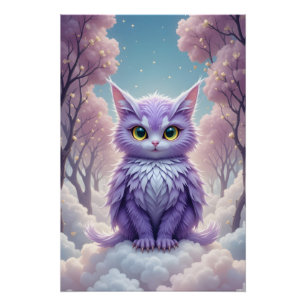 Póster Celestial Feline Fantasy