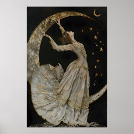 Poster Celestial Goddess Art Print, Gothic Romance Decor,