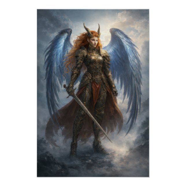 Póster Celestial Guardian Angel – Epic Fantasy Poster (Frente)