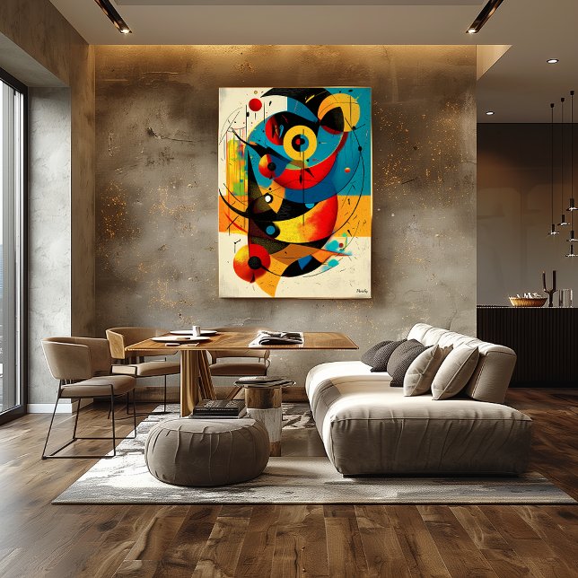 Poster Celestial Harmony – Mid-Century Geometric Flow Wal (Criador carregado)