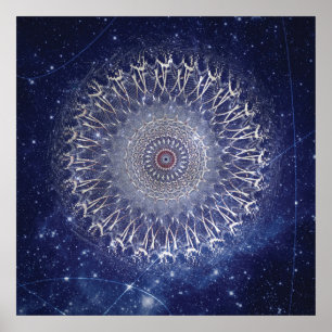 Poster Celestial Mandala Galaxy Art