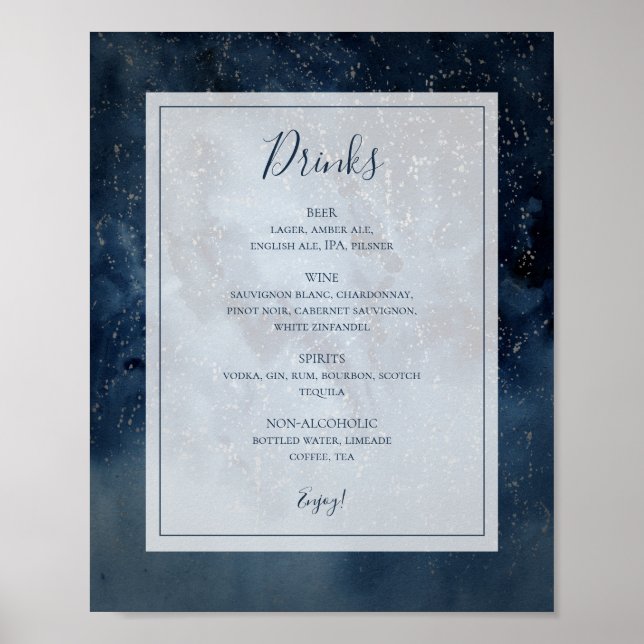 Poster Celestial Night Sky com Quadro Drinks (Frente)