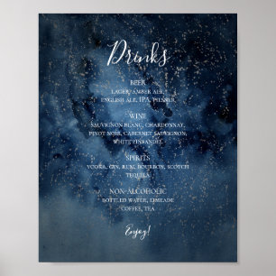 Poster Celestial Night Sky   Símbolo de menu de prata