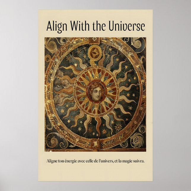 Poster Celestial Sun Mosaic Art Print Antique Astrology (Frente)