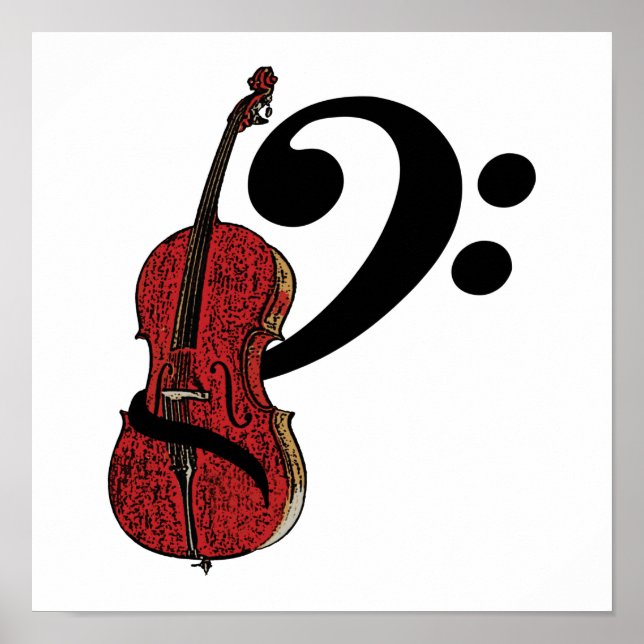 Póster Cello Clef (Frente)