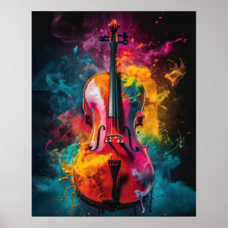 Poster Cello com cores explosivas