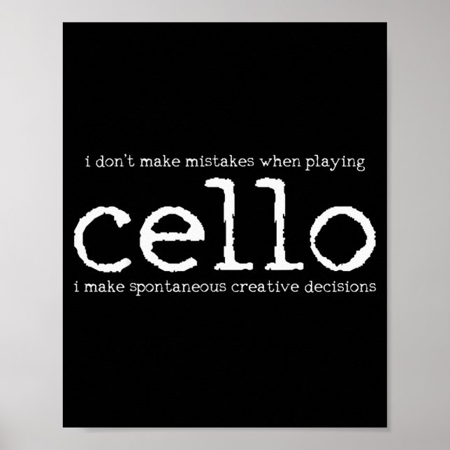 Poster Cello Player Cellist Funny Gift  (Frente)