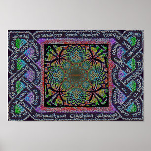 Poster Celtic Christian Hebrew nomes de YHWH knot