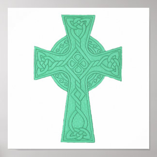 Poster Celtic Cross 3 Green
