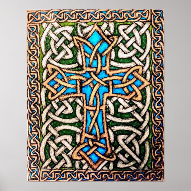 Poster "Celtic Cross Design" - Caneta e Lápis (Frente)