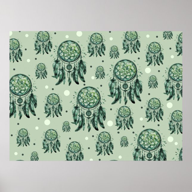 Poster Celtic knot green dreamcatcher (Frente)