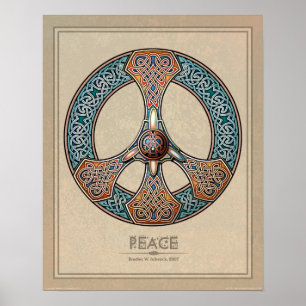 Poster Celtic Knotwork Peace Sign (16x20")